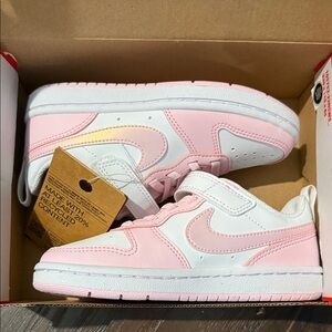 Nike Kids Pink and White Sneakers
